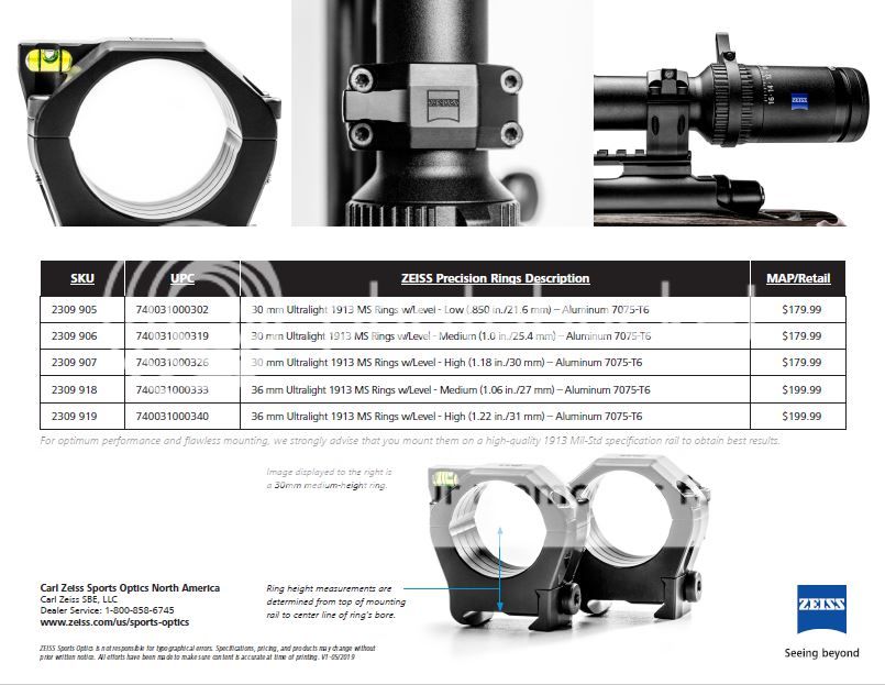 NEW Precision Rings From Zeiss Long Range Only